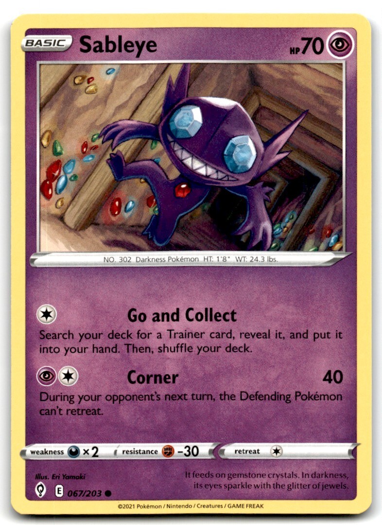 2021 Sword & Shield - Evolving Skies Sableye 1 Basic/Common #67