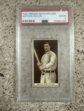 1912 T207 Brown Background Arthur Devlin, BOSTON NAT * PSA 2