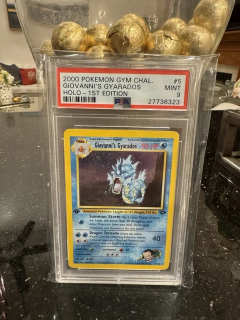 GIOVANNI'S GYARADOS 5/132 HOLO 1ST EDITION GYM CHALLENGE POKEMON PSA 9