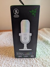 Razer Seiren V3 Chroma White USB Mic RGB Tap-to-Mute Supercardioid - Brand New