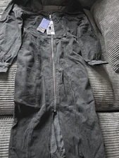 Future Collective Kahlana Brown Long Sleeve Denim Zip Front Black Dress Sz 14