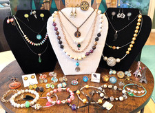 Boho großes Schmuckpaket Ketten Anhänger Ohrringe DIY Geschenkidee