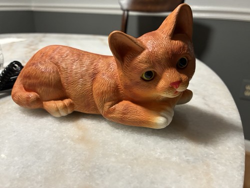 Cat Telephone Orange Tabby Novelty Landline Corded Phone 1980s