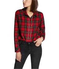 Sanctuary Clothing Womens Rockstar Boyfriend Button Up Shirt