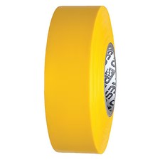 Flagging Tape, No Legend, Yellow, 1 3/16 In Wide X 300 Ft Length, Vinyl, 3 Mil,
