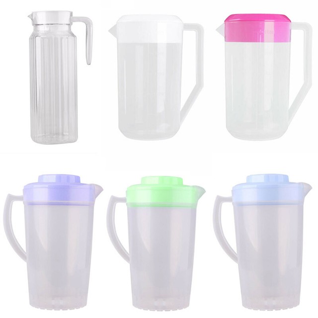 Plastic Water Jug Juice Iced Tea Pitcher Pot 0.82.6 qt w/Cover Lid