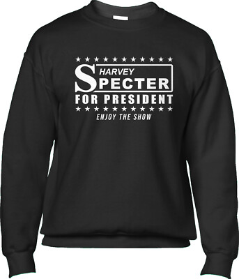 Harvey Specter President Election Suits Parody Funny Voting Joke Mens Sweatshirt