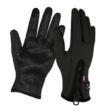MENS NEOPRENE GLOVES CYCLING SPORTS GRIPPER TOUCHSCREEN WARM WINDPROOF ZIP