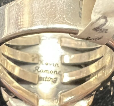 Navajo Kevin Ramone Kingman Turquoise Ring Size 11 Sterling Silver