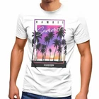 Men's T-Shirt Hawaii Summer Lettering Palm Trees Photo Print Summer Surfing