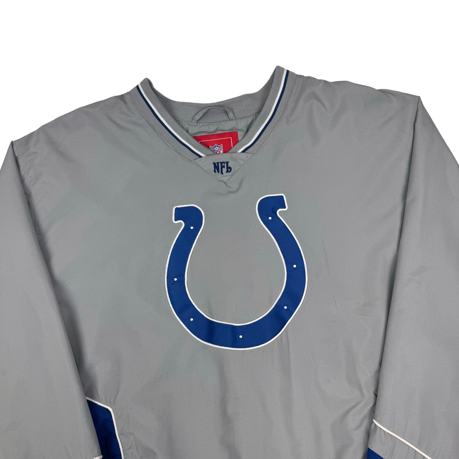 NFL Indianapolis Colts Men's Large Pullover Track Jacket Grey Blue image 3