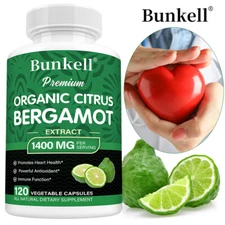 Citrus Bergamot 1400 Mg, 25:1 Extract, Organic Heart Supplements 120 Capsules