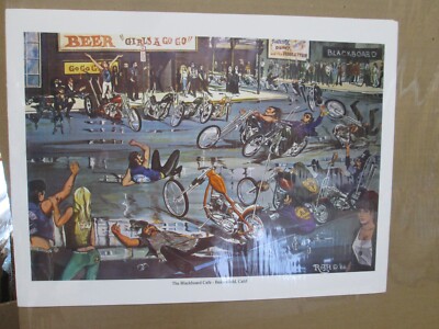 2000's  The blackboard cafe Bakersfield CA Roth mini poster PRINT rad rod 18787