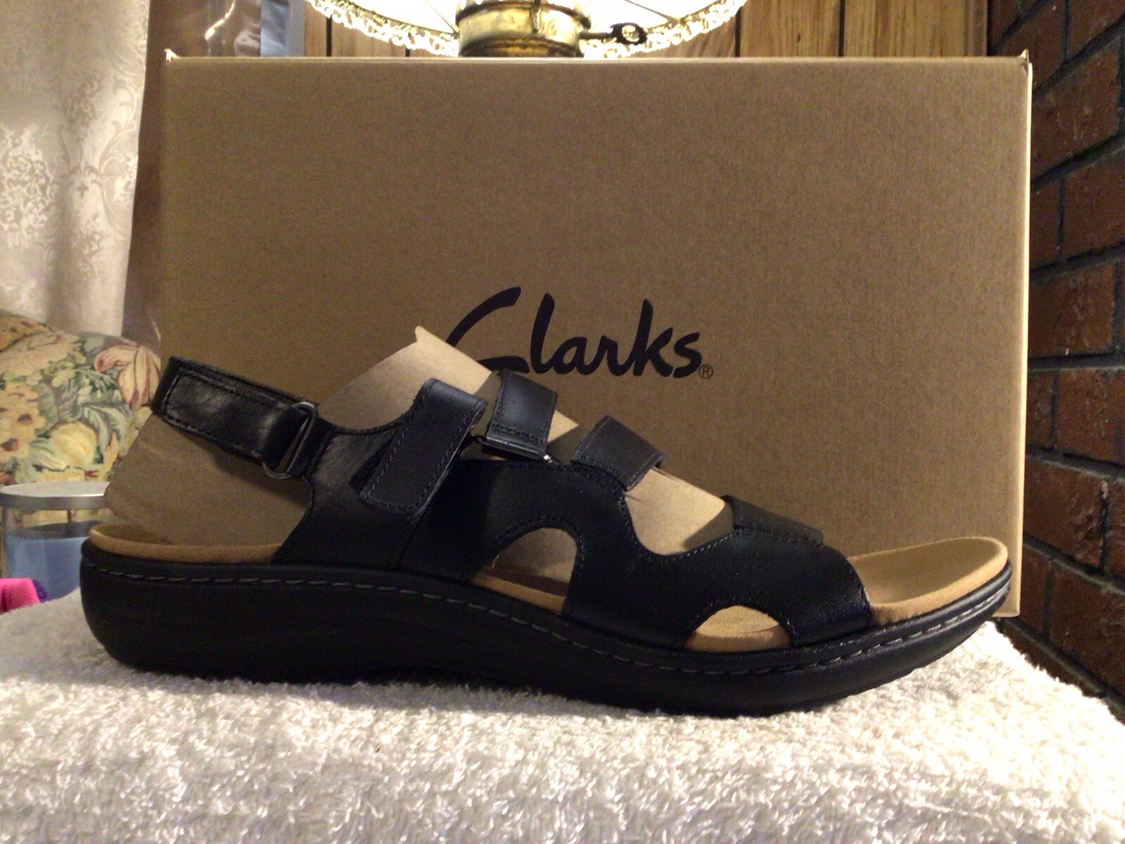 Womens Collections By Clarks Laurie Ann Strap Sandals Black Size US:11W ...