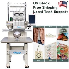 KILO 15-Needle Embroidery Machine for Cap Hat T-Shirt with Laser Positioning USA