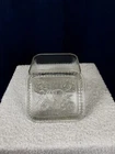 Vintage Ribbed Clear Glass Refrigerator Dish w/Lid and Fruit Accents