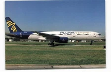 Postcard Airline PLUNA URUGUAY Boeing 757-23A CX-PUD Manche AUC1.