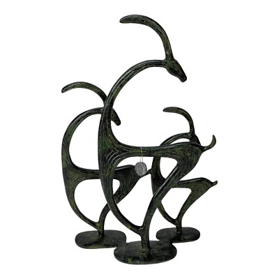 Drei Ägagrus Komplex kretischer minoischer Ziegen echte Bronze Statue Skulptur