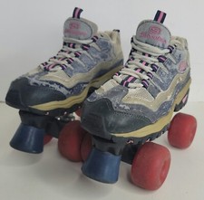 Vintage Sketchers Sport Roller Skates Women's Size 5 Pink Blue Retro Sport Fun
