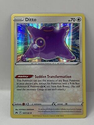 Pokemon DITTO 107/159 - Crown Zenith - RARE HOLO - - MINT