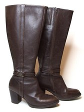 Giani Bernini Raiven 2 Leather Riding Boots Shoes Knee High Brown 7WC