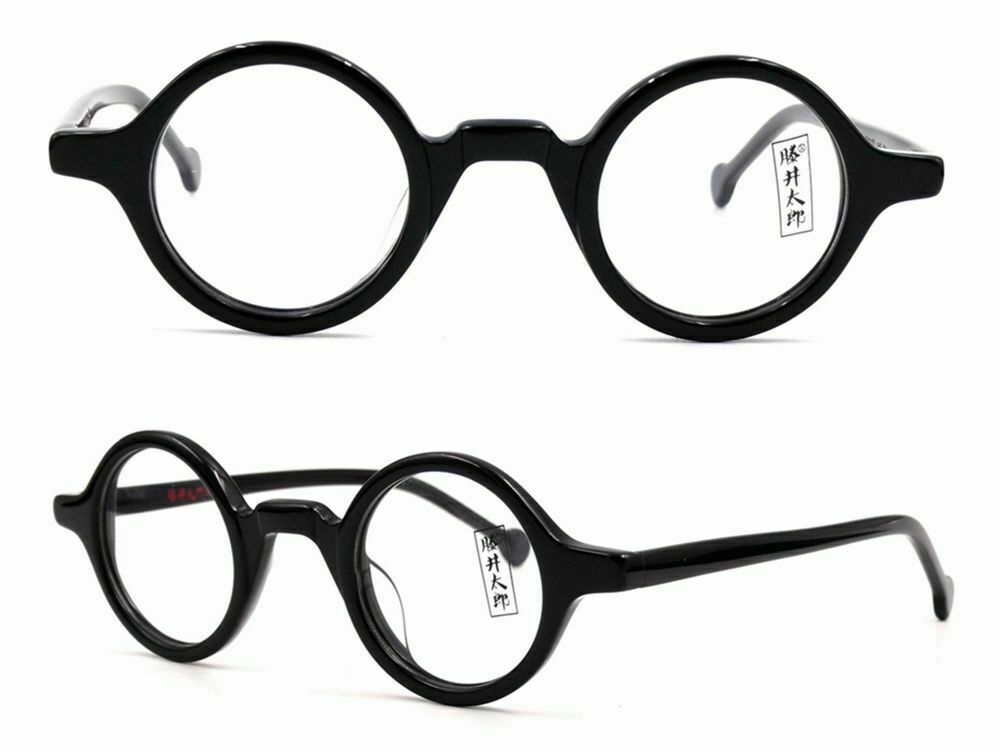 38mm Small Round Vintage Eyeglass Frames Acetate Rxable Spectacles