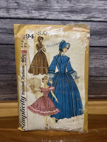 Simplicity Pattern #3294 Little House On Prairie Costume & Square Dance Dress 14 - Picture 1 of 2