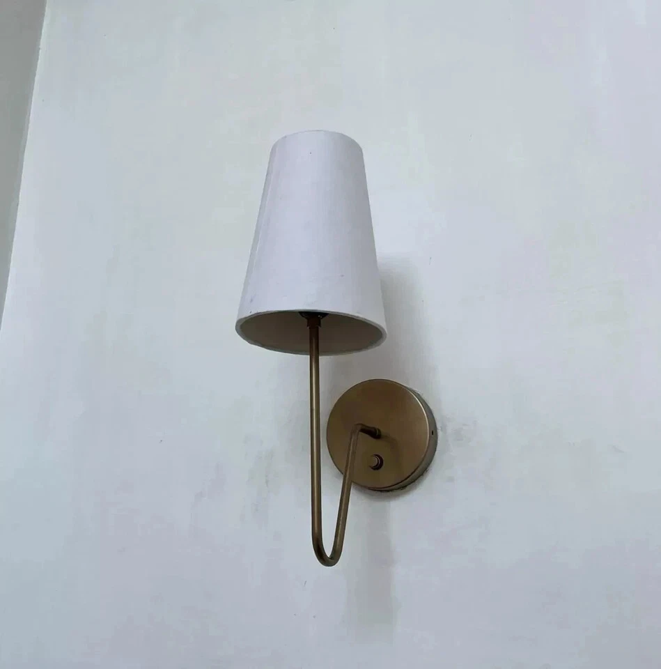 Современное латунное крепление лампа совок бра настенное бра лампа тканевый абажур освещение - Изображение 2 из 4