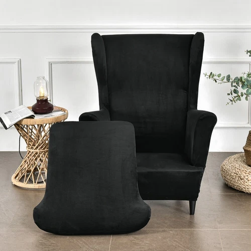 2-Piece Set Wing Back Chair Covers Stretch Wing Chair Slipcovers Armchair Covers - Bild 13 von 109
