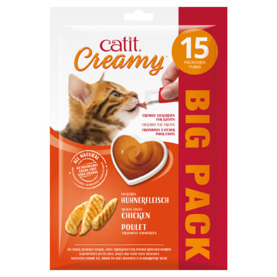 Catit Creamy Huhn Bigpack 15 x 10 g, Katzensnack, UVP 5,49 EUR, NEU