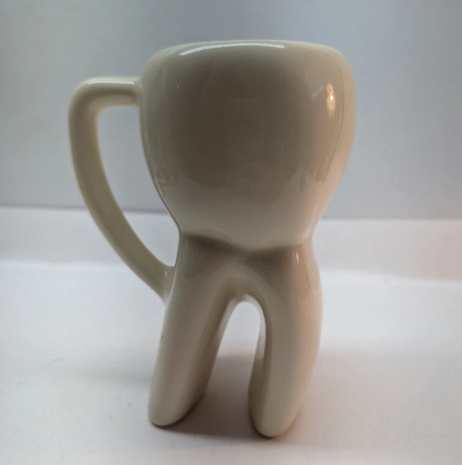 Taza de café publicidad dental en forma de diente taza de cerámica maceta floral rosa 6,5" Foto 2 de 4