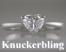 Diamond Heart Shape Solitaire Ring 0.61ct Certificated G VS2 VG 18ct White Gold