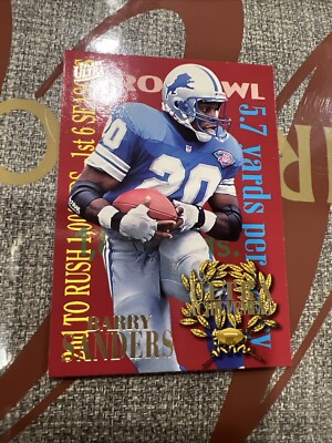🏈 1995 Fleer Ultra Achievement Barry Sanders Card #6 of 10 Lions