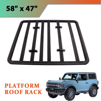Platform Flat Roof Rack 58'' x 47'' Cargo Carrier For Chevy Tahoe/Suburban/GMC