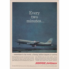1961 Boeing Jetliners: Every Two Minutes Vintage Print Ad
