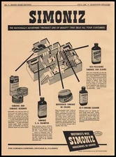 1947 Simoniz Company Chicago Illinois Kleeners Shampoo & Polish Vintage Print Ad