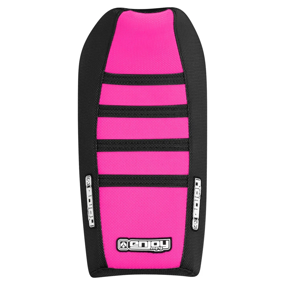 Cubierta de asiento con pinza de tracción alta Yamaha PW 50 NEGRA/ROSA/NEGRA costillas #91 Foto 3 de 4