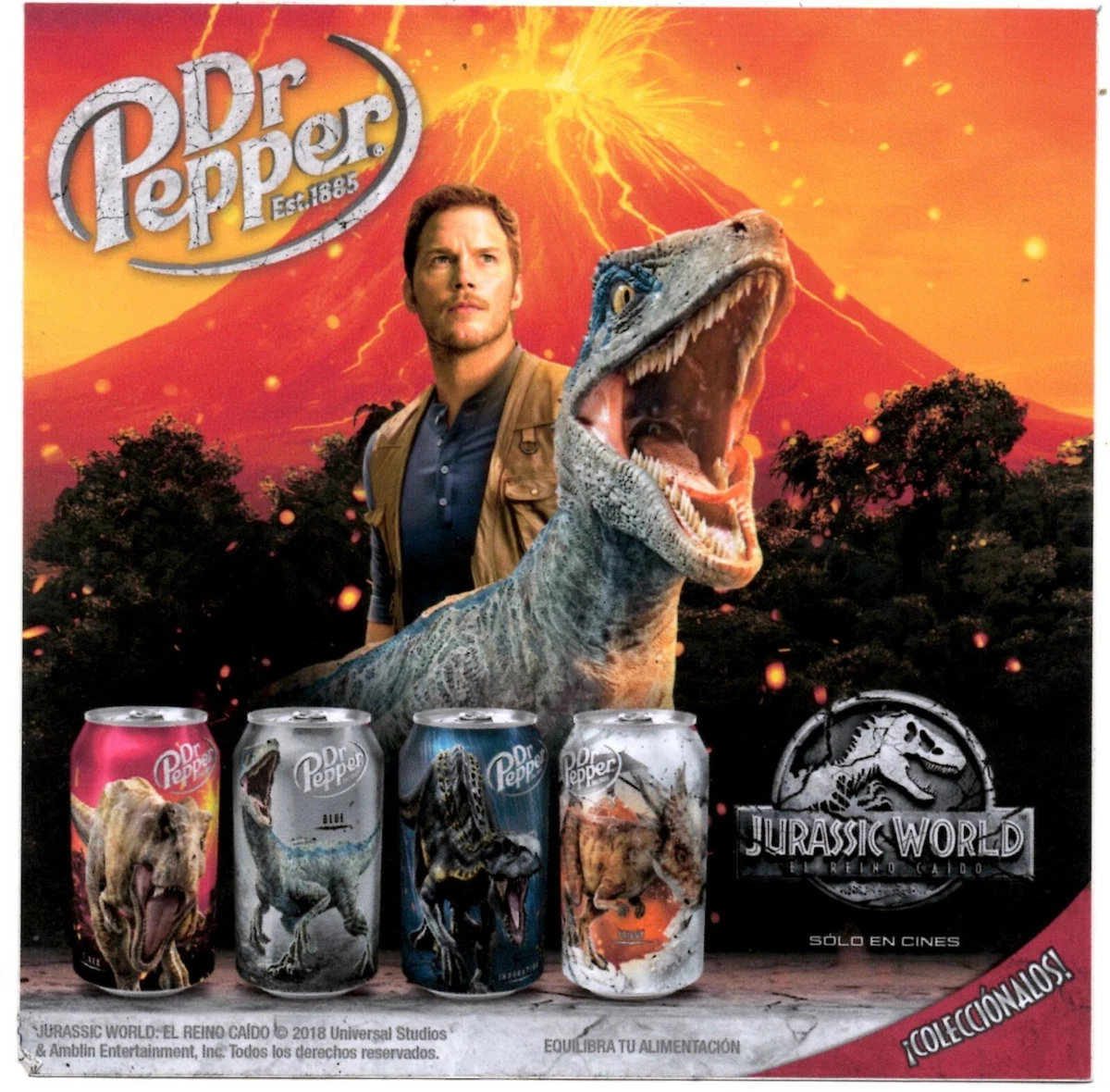 Jurassic World 2017 Dr. Pepper Mexico Store Display Sticker 7.5