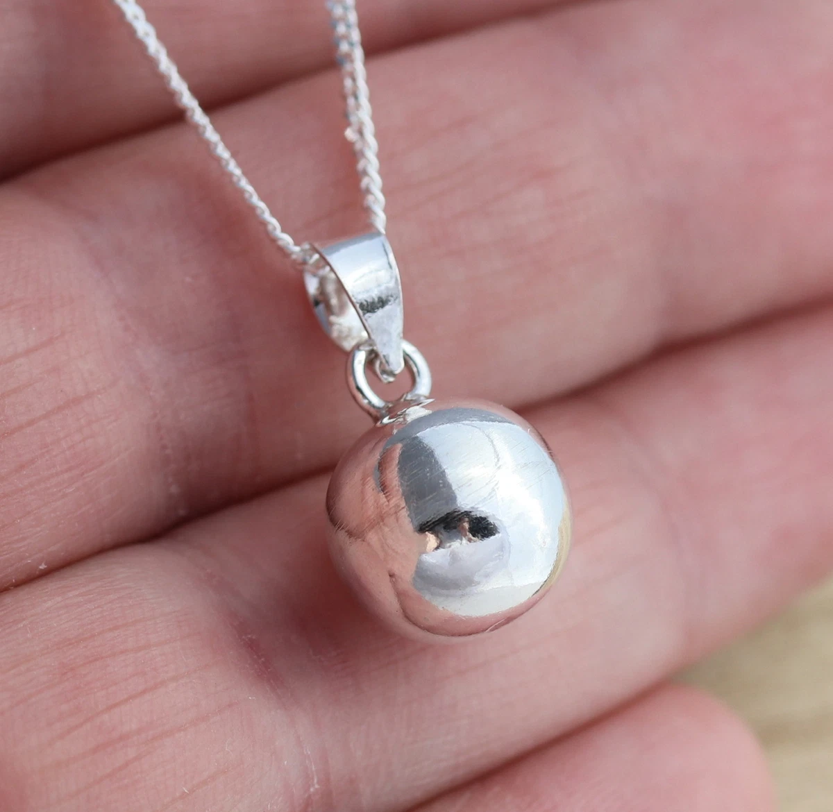 Sterling silver hotsell ball pendant necklace