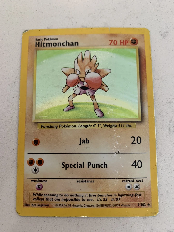 Base Set Holographic Fossil Hitmonlee, Hitmonchan & Hypno RARE - Image 4 of 4