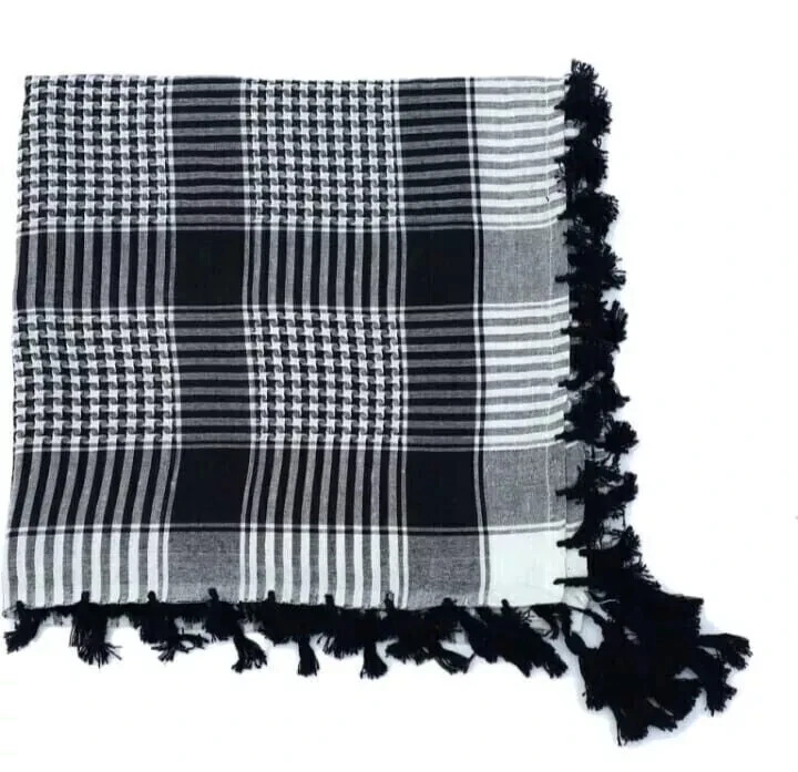 Bufanda Estilo Árabe Keffiya Cabeza Cuello Única Bufanda Cuello Envoltura Mezcla de Algodón Foto 2 de 3