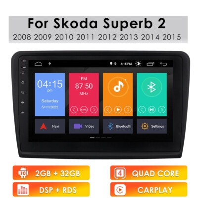 Android 11 DAB+ Autoradio Carplay GPS Navi Für Skoda Superb II Kombi 3T 2008-15