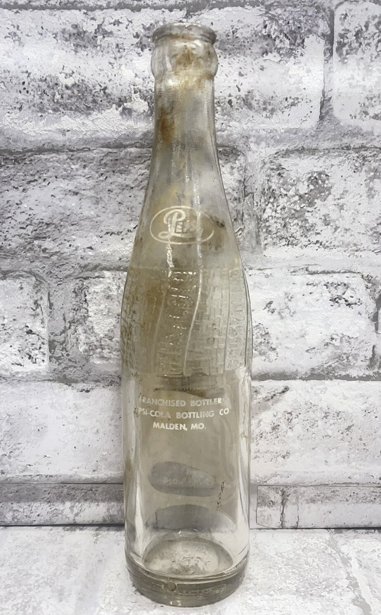Vintage 1959 Sparkling Pepsi Cola Bottle Embossed With Graphics