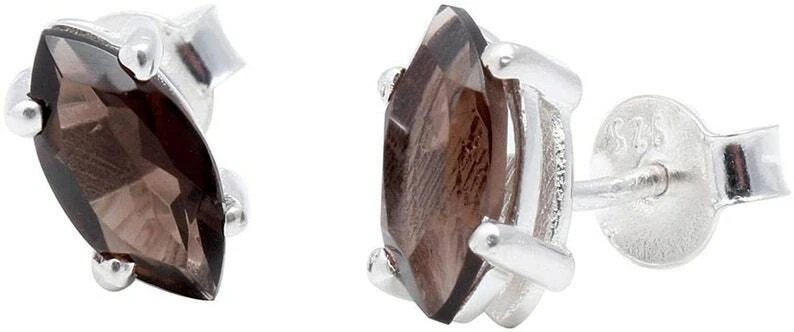 Smoky topaz stud earrings clearance