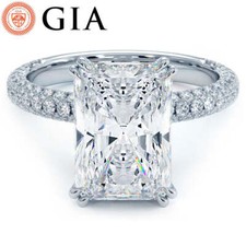 Radiant Cut 4.60ctw GIA Certified E-VS1 Lab Grown Diamond Engagement Ring