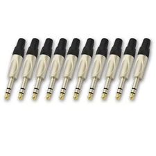 10,Professional 1/4 inch Stereo Cable Connector for Guitar and Audio Equipment