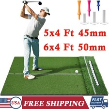 5x4Ft/ 6x4Ft Golf Hitting Mat Dual Turf Golf Practice Mat For Indoor Outdoor Use