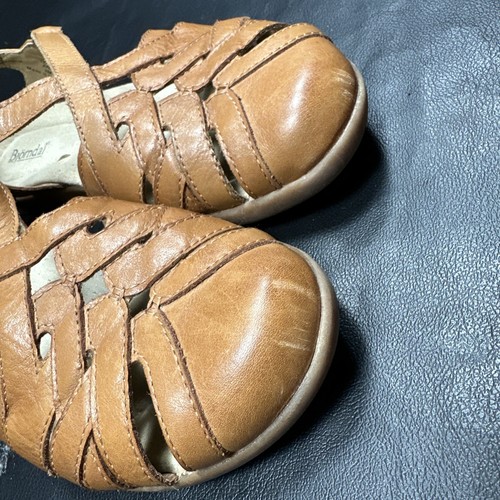 Bjorndal Brown Strappy Sandals Women's Size 8 soft Leather Fisherman - 800 - Picture 2 of 11