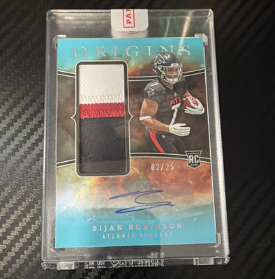 2023 Panini Origins Bijan Robinson Falcons RC Auto Turquoise /25 