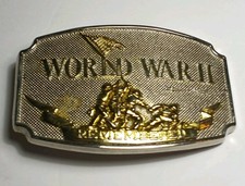 90 Vintage WWII Belt Buckle Raising the Flag on Iwo Jima US Military Belt Buckle